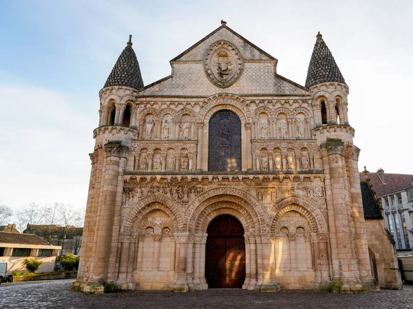 Давні Римські Пуатьє Церква Notre Dame Grande Місті Пуатьє Франція — стокове фото