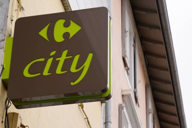 Bordeaux , Aquitaine / France - 02 20 2020 : Carrefour city logo sign brand store shop in town