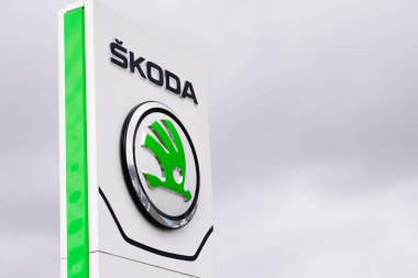 Bordeaux , Aquitaine / France - 02 21 2020 : skoda store dealership sign in parked showroom Czech automobile manufacturer