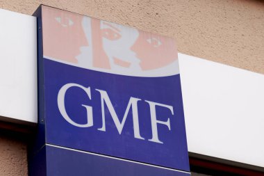 Bordeaux , Aquitaine / France - 02 20 2020 : GMF insurance logo company sign french financial services office