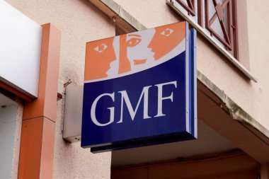 Bordeaux , Aquitaine / France - 02 20 2020 : GMF sign logo mutual insurance company for civil servants