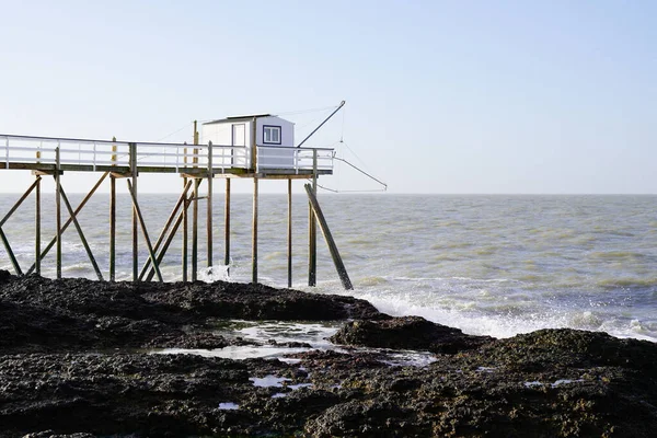 Vissershut Het Estuarium Van Saint Palais Sur Mer Gironde Aan — Stockfoto