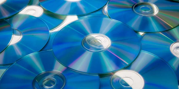 Blu Stack Diversi Supporti Memorizzazione Raccolta Sfondo — Foto Stock