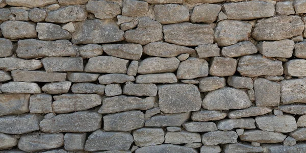 Vecchio Muro Pietra Grigia Fatta Grandi Grigi Piccole Pietre Naturali — Foto Stock