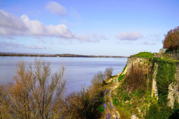 Garonne Gironde Vista Del Río Desde Ciudadela Blaye Ciudad Unesco —  Fotos de Stock