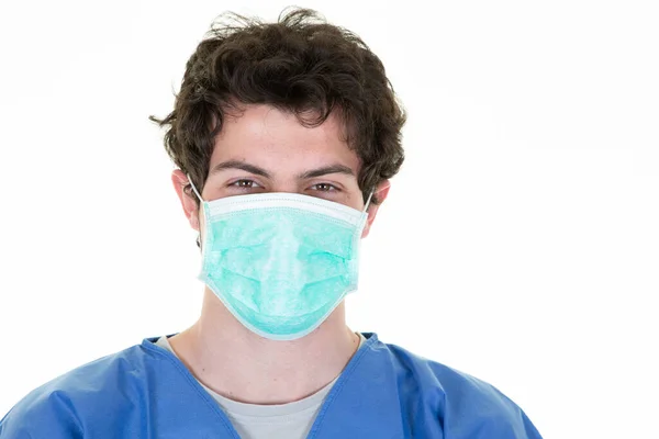 Człowiek Lekarz Koronawirus Covid Więzi Ochronne Maska Odzież Ochrony Zdrowia — Zdjęcie stockowe