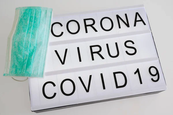 Nuevo Coronavirus 2019 Ncov Panel Texto Lightbox Valla Publicitaria Síndrome —  Fotos de Stock