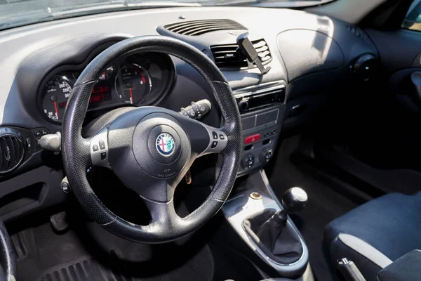 Bordeaux Aquitaine Frankrijk 2020 Alfa Romeo Interieur Van 147 Sportwagens — Stockfoto