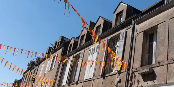 Pueblo Guerande Francia Con Los Banderines Del Día Fiesta Ciudad — Foto de Stock