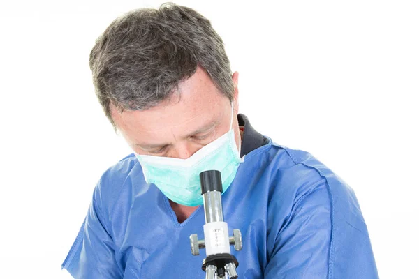 Tıp Doktoru Erkek Bilim Adamı Coronavirus Laboratuvarı Tıbbi Araştırma Laboratuvarı — Stok fotoğraf
