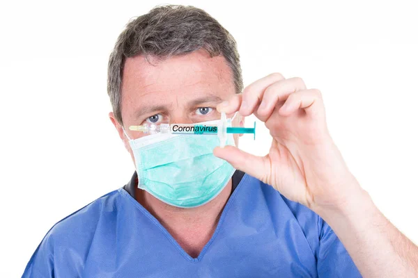 Jeringa Vacuna Virus Covid Coronavirus 2019 Ncov Jeringa Primer Plano — Foto de Stock