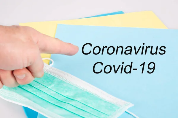 Novel Virus Coronavirus Disease Covid 2019 Ncov Text Hand Wskazujący — Zdjęcie stockowe