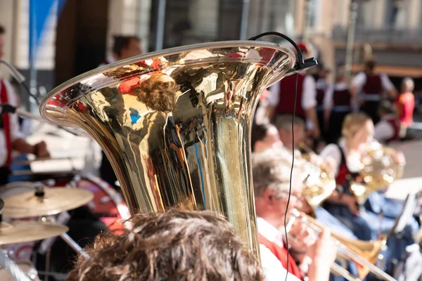 Instrumentos Latón Tuba Trompeta Calle —  Fotos de Stock