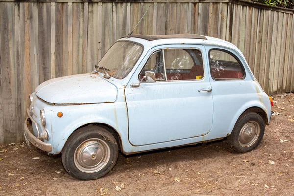 Burdeos Aquitania Francia 2020 Fiat 500 Retro Blue Vintage Fashion —  Fotos de Stock