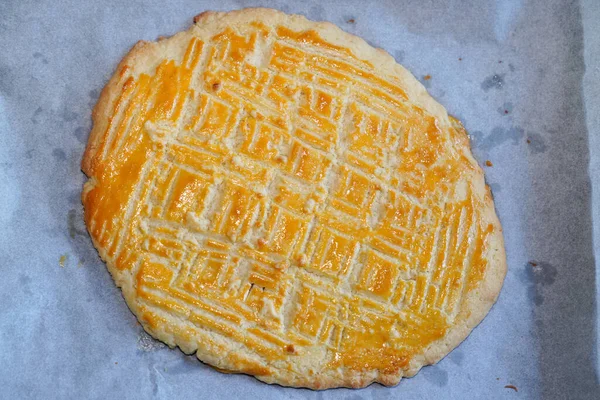 Franse Broye Poitou Taart Verbrijzelde Boter Pannenkoek Zelfgemaakte Crumble Patty — Stockfoto