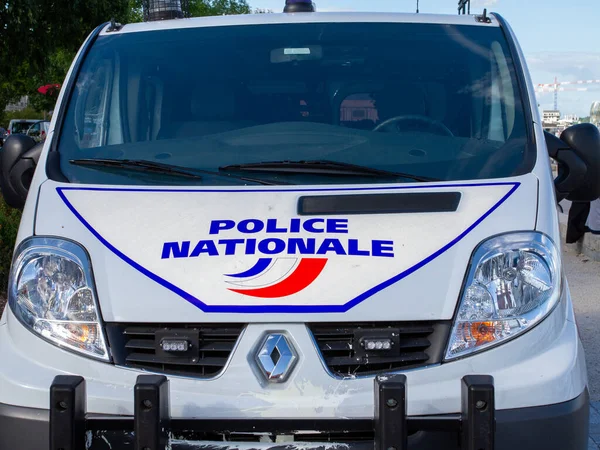 Burdeos Aquitania Francia 2020 Policía Nacional France Van Camión Signo — Foto de Stock