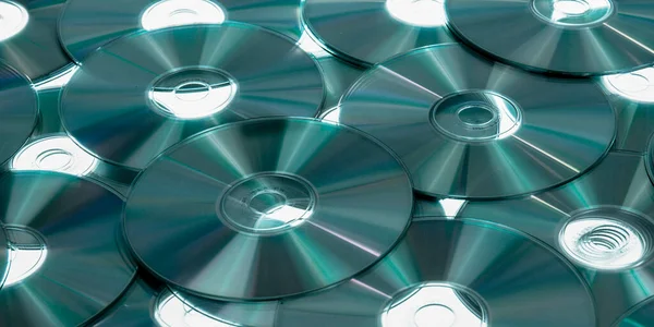 Compact Disc Sfondo Blu Grigio Argento Riflessione — Foto Stock