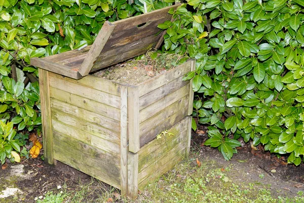 Casa Jardín Abono Madera Cubo Ecológico Con Material Orgánico Casa