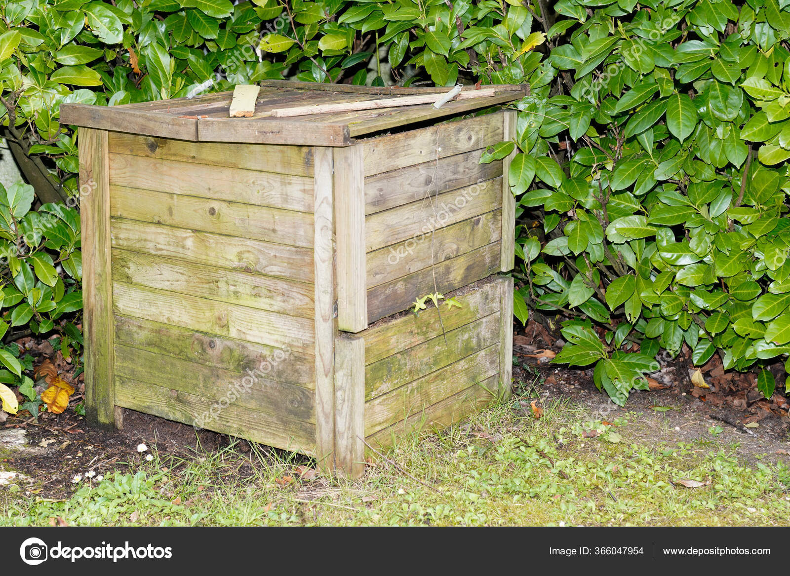 Casa Jardín Abono Madera Cubo Ecológico Con Material Orgánico Casa