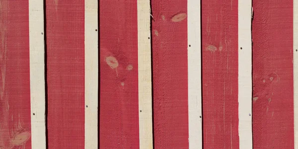 Stare Malowane Drewno Ściany Czerwony Biały Drewniane Pionowe Paski Tekstury — Zdjęcie stockowe