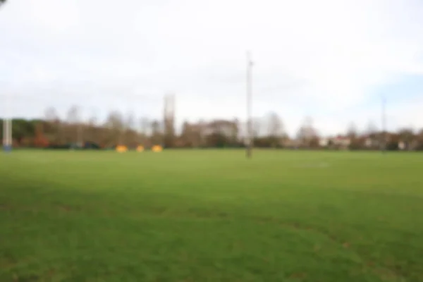 Blurred Focus Football Green Stadium Empty Blurry Background — Stock Photo, Image