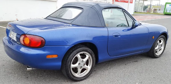 Bordeaux Aquitaine France 2020 Mazda Miata Výročí Kabriolet Klasický Modrý — Stock fotografie