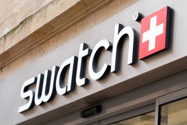 Bordeaux, Aquitaine / Fransa - 05 10 2020: Swatch logosu İsviçre saati imalat saati