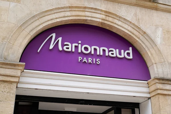 Burdeos Aquitania Francia 2020 Marionnaud Logo Shop Sign Brand Wall — Foto de Stock