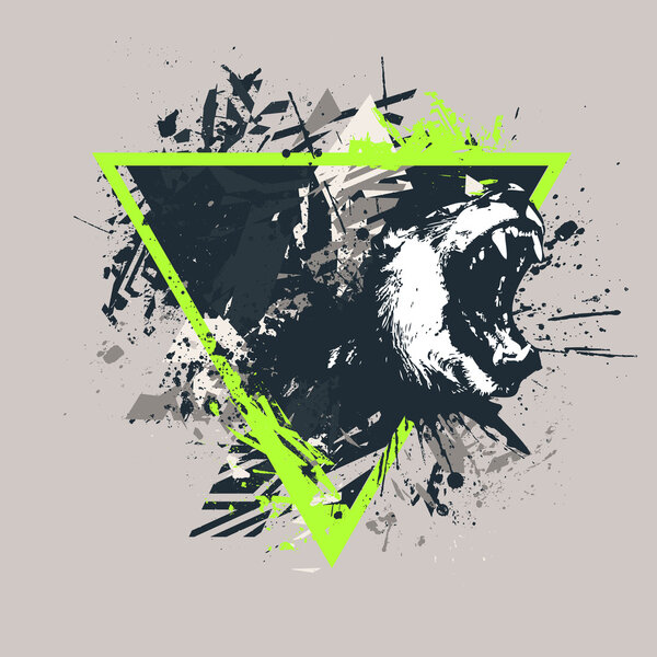 Grunge styled T-shirt print