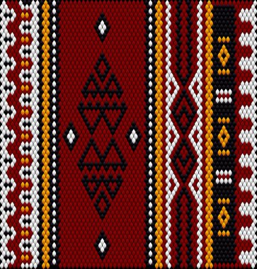  Latin Amerika 'daki insanların ve ülkelerin geleneksel bir süsü. Zengin renklerin dikkat ve zenginlik çektiği bir yer. Giysiler için kumaşlara işlenmiş kadın halıları. Nakışlar.