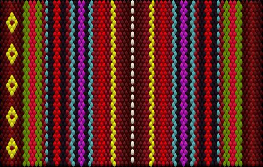 Doymuş renklerin şans ve zenginliği çektiği Asya halkları ve ülkelerinin geleneksel bir süsü. Giysiler için kumaşlara işlenmiş kadın halıları. Nakış desenleri. 