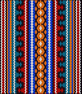  Latin Amerika 'daki insanların ve ülkelerin geleneksel bir süsü. Zengin renklerin dikkat ve zenginlik çektiği bir yer. Giysiler için kumaşlara işlenmiş kadın halıları. Nakışlar.