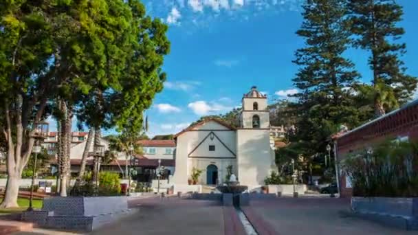 Hyper appraching zanikla historický kostel San Buenaventura — Stock video