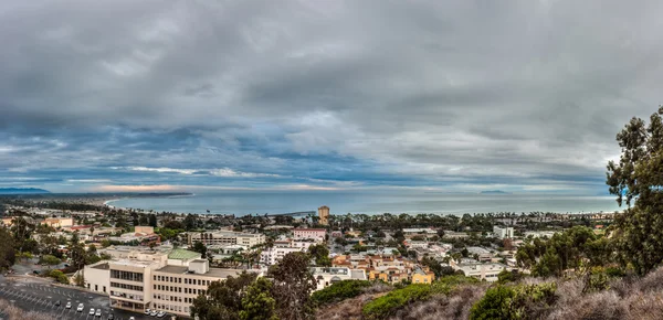 Tropical storm moving over California coastal town — Stock Photo, Image