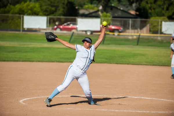 Generating power for the curve ball. — Stock Photo, Image