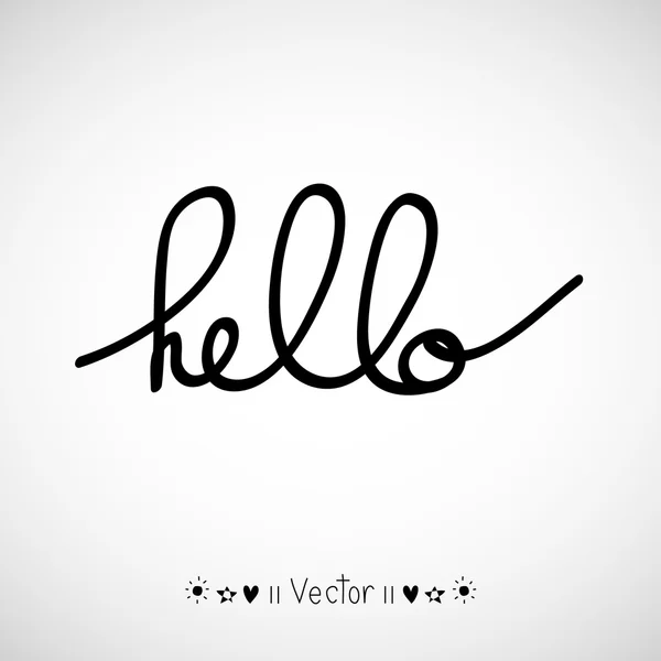 Brush lettering composition, Hello Vector illustration EPS10 — Stock Vector