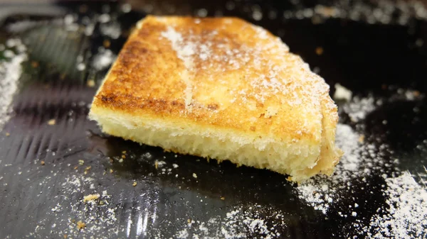 Closeup de pão Fench, Baguette brinde no fundo da mesa — Fotografia de Stock
