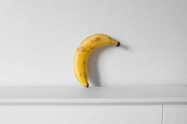 Single Banana, Close Up Banana Fruit on White Background — Stock Photo, Image