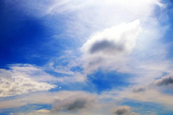 Beau Ciel Bleu Été Avec Des Nuages Blancs Fond Paysage — Photo