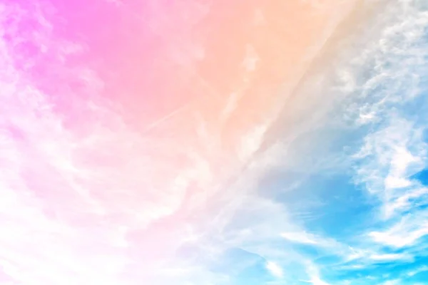 Cloudy Sky Přírody Pastelově Barevné Přechodové Růžové Modré Velké Oranžové — Stock fotografie