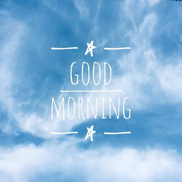 Good Morning Massage Blue Sky Clouds Background Great Any Use — Stock Photo, Image