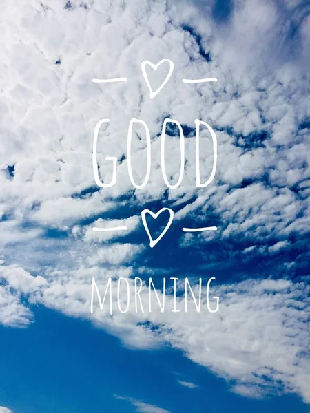 Доброго Ранку Масаж Blue Sky Хмари Фоні Великих Будь Яке — стокове фото