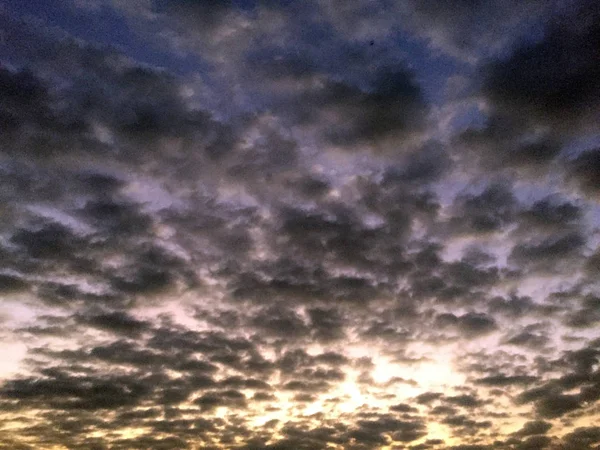 Sunset Dark Sky Clouds Storm Cloudscape Weather Background Great Any — Stock Photo, Image