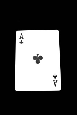 Ace iskambil siyah arka plan büyük üstünde herhangi bir kullanım için izole.