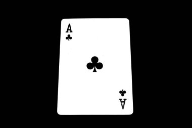 Ace iskambil siyah arka plan büyük üstünde herhangi bir kullanım için izole.