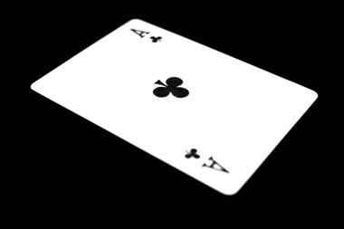 Ace iskambil siyah arka plan büyük üstünde herhangi bir kullanım için izole.