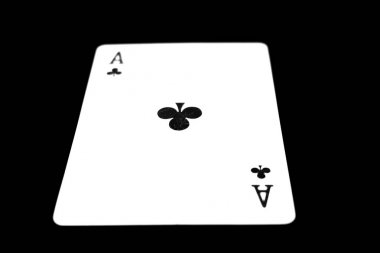 Ace iskambil siyah arka plan büyük üstünde herhangi bir kullanım için izole.