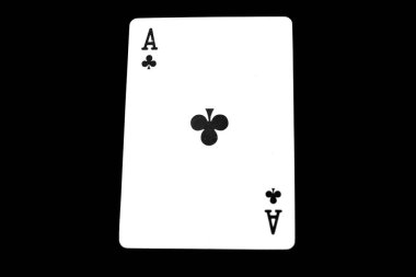 Ace iskambil siyah arka plan büyük üstünde herhangi bir kullanım için izole.