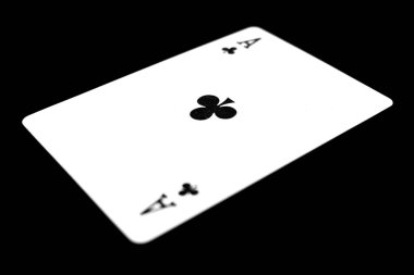 Ace iskambil siyah arka plan büyük üstünde herhangi bir kullanım için izole.