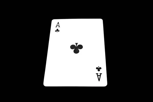 Ace Playing Cards Isolated Black Background Great Any Use — стоковое фото